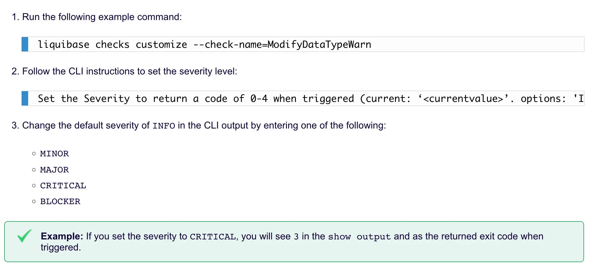 Liquibase policy check configuration